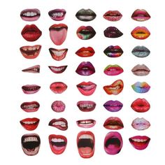 many different types of lips are shown together