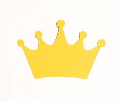 a yellow crown cut out on a white background