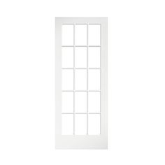 a white door on a white wall with no glass in the front and side panels