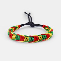 Rasta Surfer Bracelet Casual Bracelets With Adjustable Cord, Casual Multicolor Beaded Bracelets For Festival, Casual Black Braided Bracelets For Beach, Red Hippie Bracelet For The Beach, Casual Beaded Bracelets With Adjustable Band For Beach, Hippie Red Bracelet For The Beach, Hippie Red Bracelets For Beach, Hippie Style Red Bracelet For The Beach, Casual Beach Jewelry Fair Trade