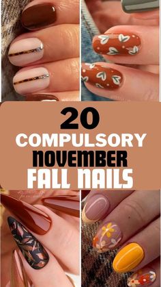 Fall Nails 2023, November Nail Designs, November Autumn, Festive Nail Designs, Chic Nail Art, November Nails, Fall Manicure, Fall Nail Trends, Nail Techniques