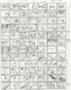 the storyboard for disney's mickey mouse and friends, with animation characters in it