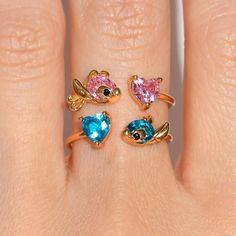 Disney Anime Lilo & Stitch Ring Zircon Gold Cartoon Stitch Mickey Adjustable Rings Kawaii Kids Toys Stitch Jewelry Disney, Stitch Rings, Disney Ring, 626 Stitch, Stitch Ring, Disney Princess Jewelry, Stitch Things, Disney Rings, Lilo And Stitch Merchandise