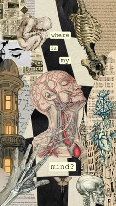 the collage shows different types of art and things that are depicted in this image