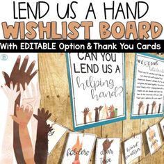 Are you looking for classroom {or teacher} wish list templates that are easy to use and sure to enlist the help of parents and families to donate to your classroom? This editable bulletin board pack is just what you need to display on open house and meet the teacher nights this back-to-school season!Display your classroom wishlist with this editable all are welcome diversity hands display to help parents donate your needed classroom supplies at the beginning of the school year during the back-to All Are Welcome Bulletin Board, Open House Display, Welcome Bulletin Board, Open House Ideas, Motivational Bulletin Boards, Welcome Bulletin Boards, Teacher Wish List, Classroom Wishlist, School Wishlist