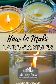 two jars filled with candles and the words how to make handmade jar candles on top