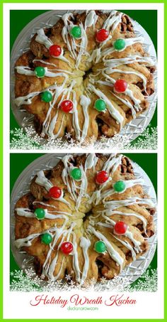 colorful holiday breakfast kuchen Pastry Ring, Recipes Pastry, Savory Dinner, Dinner Party Menu, Delectable Desserts, Breakfast Pastries, Holiday Breakfast, Bulk Food, Christmas Favorites