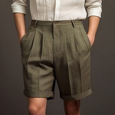 Season:Summer; Fabric:Linen Cotton Blend; Gender:Men's; Style:Designer,Fashion; Occasion:Holiday,Daily,Casual; Fit Type:Regular Fit; Function:Breathable,Comfort; Waistline:Mid Waist; Pattern:Plain; Design:Pocket,Pleats,Button; Brand:OUKU; Pants Type:Shorts,Linen Shorts,Pleated Shorts,Dress Shorts,Summer Shorts; Fly Type:Button; Front page:FF; Listing Date:12/27/2023; Hips:; Length:; Waist:; Pants Length:Short Mens Fashion Pattern, Linen Look Men, Khaki Bottoms With Built-in Shorts For Summer, Summer Khaki Bottoms With Built-in Shorts, Summer Above Knee Shorts With Built-in Shorts, Casual Khaki Shorts For Summer, Solid Knee-length Shorts For Spring, Khaki Shorts With Pockets For Summer, Khaki Summer Shorts With Pockets