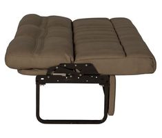 an image of a couch that is in the middle of someone's bed with it's foot rest