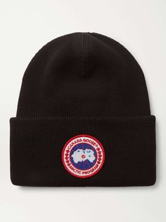 Shop CANADA GOOSE Logo-Appliquéd Merino Wool Beanie, Explore the latest in-season CANADA GOOSE collection today on MR PORTER Canada Goose Hats, Canada Goose Beanies, Winter Wool Hats With Embroidered Logo, Goose Hat, Canada Goose Hat, Canada Goose Logo, Beanie For Men, Mens Beanie Hats, Canada Goose Mens