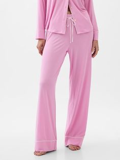 Modal Pajama Pants Soft Sleepwear Long Pants For Relaxation, Solid Color Wide Leg Sleepwear For Relaxation, Soft Cotton Sleep Bottoms, Comfortable Solid Color Wide Leg Sleepwear, Comfy Relaxed Fit Bottoms For Pajama Party, Comfortable Pants For Relaxation, Relaxed Fit Bottoms For Sleep With Soft Texture, Relaxed Fit Sleep Bottoms With Soft Texture, Soft Texture Relaxed Fit Sleep Bottoms