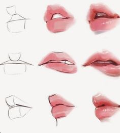 the steps to draw lips in different ways