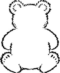 a black and white drawing of a teddy bear