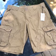 11”Inseam. Nwt. Stretch. Big And Tall Cotton Bottoms With Side Pockets, Brown Bermuda Bottoms With Pockets, Casual Big And Tall Bottoms With Side Pockets, Casual Bottoms With Side Pockets For Big And Tall, Brown Cotton Shorts For Outdoor Activities, Big And Tall Summer Shorts With Pockets, Shorts Men, Cargo Shorts, Mens Shorts