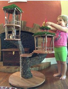 Treehouse Dollhouse, Faerie House, Fairy Tree Houses, Fairy Tree, Gnome House, Tree Houses, Small World Play, Nature Play, Fairy Garden Diy