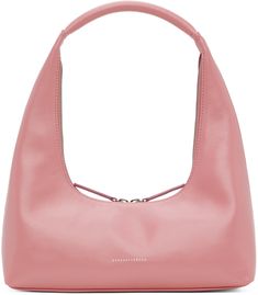 Marge Sherwood - Pink Leather Shoulder Bag Chic Pink Business Shoulder Bag, Modern Pink Shoulder Bag For Business, Pink Business Shoulder Bag, Pink Business Satchel Shoulder Bag, Pink Satchel Shoulder Bag For Business, Modern Pink Shoulder Bag With Zipper Closure, Pink Leather Shoulder Bag With Zipper Closure, Marge Sherwood, Glossier Bag