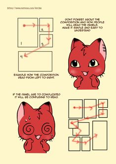 instructions for how to draw a cartoon cat with different facial expressions and head shapes, including the