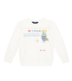 This sweatshirt from Polo Ralph Lauren Kids is made from comfortable fleece-backed jersey. It has a Polo Bear print, colorful embroidered accents, and ribbed cuffs. Green Jumper, Long Sleeves Polo, Polo Ralph Lauren Kids, Ralph Lauren Kids, Jersey Sweatshirt, Polo Bear, White Polo, Embroidered Sweatshirt, Bear Print