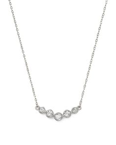 Bloomingdale's - Diamond Graduated Bezel Necklace in 14K White Gold, 0.25 ct. t.w. - 100% Exclusive Classic Bezel-set Cubic Zirconia Necklace, Elegant Sterling Silver Necklace With Channel Set, Timeless Silver Diamond Necklace With Bezel Setting, Silver Diamond Necklace With Bezel Setting, Formal Cubic Zirconia Necklace With Channel Set, Elegant White Gold Diamond Necklace With Channel Set, Formal Channel Set Cubic Zirconia Necklace, Elegant White Gold Diamond Necklace Channel Set, Elegant Cubic Zirconia Necklace Channel Set