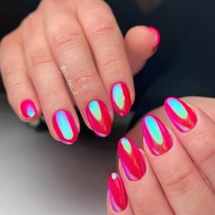 20 Red Nail Ideas to Inspire Your Next Mani Chrome Nail Designs, Red Holographic, Female Energy, Metallic Nail Art, Pink Chrome Nails, Metallic Nail, Chrome Nail