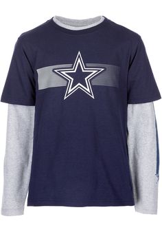 Dallas Cowboys Youth Navy Blue Jammer Long Sleeve T-Shirt - Image 1 Dallas Shopping, Dallas Cowboys Gear, Dallas Cowboys Tshirts, Dallas Cowboys Women, Dallas Cowboys Hats, Dallas Cowboys Baby, Nfl Dallas Cowboys, Nfl Gear, T Shirt Image