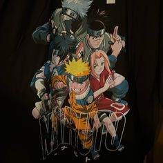 Nwt Naruto Graphic Tee Casual Black Shirt With Character Print, Casual Black T-shirt With Anime Print, Casual Black Anime Print T-shirt, Black Casual Top With Anime Print, Casual Black Top With Anime Print, Casual Anime Print Tops, Black Long Sleeve Shirt With Character Print, Black Anime Print Graphic Tee, Casual Black Shirt For Fan Merchandise