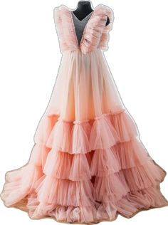 Floor-length Ruffled Maternity Dress For Wedding, Floor-length Maternity Dress With Ruffles For Wedding, Tulle Wedding Night Dress With Ruffles, Pink Ruffled Maxi Dress For Maternity, Pink Ruffled Maternity Maxi Dress, Floor-length Ruffled Gown For Wedding, Wedding Maternity Dress With Ruffles, Spring Maternity Gown With Ruffles, Elegant Tulle Maternity Dress With Ruffles