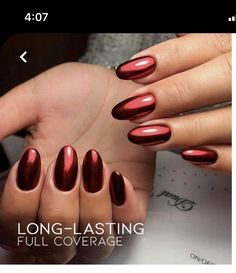 Ombre Chrome Nails, Gold Chrome Nails, Red Chrome, Chrome Nail Art, Chrome Nails Designs, Mirror Nails, Her Nails, Red Nail Designs