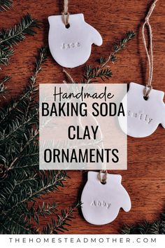 homemade baking soda clay ornaments with text overlay