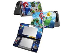 two nintendo wii game systems with mario and luigi on them