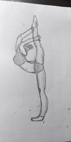 a drawing of a person doing a handstand