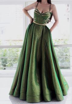 Tarragon Tease Gown | Teuta Matoshi Prom Dresses Aline, Teuta Matoshi, Chic Prom Dresses, Sparkly Prom Dress, High Quality Dress, Ball Gown Dresses, Tulle Fabric, Stretch Satin, Custom Dresses