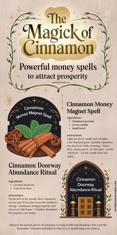 Cinnamon Spells for Money Wicca Recipes, Powerful Money Spells, Money Spells That Work, Prosperity Spell, Witch Herbs, Witch Rituals, Spells For Beginners, Magia Das Ervas, Wiccan Magic