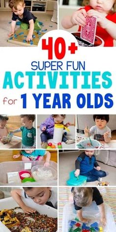 ACTIVITIES FOR 1 YEAR OLDS: The best activities for one year olds from Busy Toddler - a list of easy indoor activities for tabies; taby activities Fun Easy Activities, Baby Activities 1 Year, Young Toddler Activities, Montessori Toddler Activities