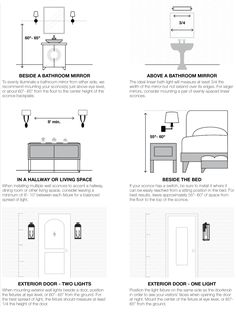 the instructions for how to install a bathroom mirror and sink in an apartment or home