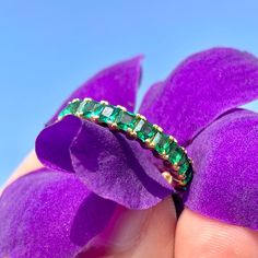 Emerald Eternity Ring, Emerald Eternity Band, Black Diamond Bands, Rose Gold Promise Ring, Emerald Band, Gold Promise Rings, Full Eternity Ring, Shipping Packaging, Ring Stacking