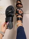 French Shoes, Women Flat Sandals, Summer Sandals Flat, Roman Sandals, Embellished Shoes, Crystal Shoes, Leather Flip Flops, Leather Slide Sandals, Fashion Sandals