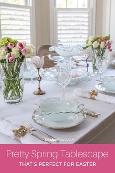 pretty spring tablescape that's perfect for easter