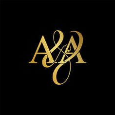 the letters a and b are gold color on a black background with an elegant pattern