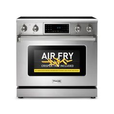 an oven with the words air fry on it's front and side doors open