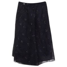 Chanel A-line embroidered sequins skirt in black polyamide (80%), cotton (10%), viscose (10%). Lined in black silk (100%). Opens with a zipper on the back, has been worn and is in excellent condition. Tag Size 40 Size M Waist 76cm (29.6in) Hips 96cm (37.4in) Length 63cm (24.6in) Long Embellished Skirt For Formal Occasions, Formal Long Embellished Skirt, Silk Festive Evening Skirt, Elegant Floral Embroidered Party Skirt, Elegant Long Embroidered Skirt, Long Black Sequined Skirt, Black Long Sequin Skirt, Embroidered Long Skirt For Evening, Elegant Embellished Flared Skirt