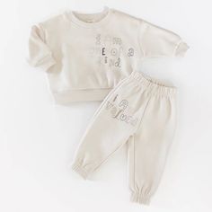 Sweat Set Positive Sayings, Sweat Set, Neutral Tones, Toddler Outfits, Unisex Clothing