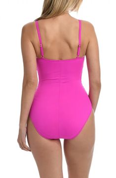 La Blanca Island Goddess One-Piece Swimsuit | Nordstrom Ruched Swimwear With Spaghetti Straps, Solid Ruched Swimwear With Spaghetti Straps, Solid Swimwear With Built-in Bra, Nylon Ruched Swimwear With Spaghetti Straps, Solid Nylon Swimwear With Spaghetti Straps, Nylon Smoothing Scoop Neck Swimwear, Nylon Swimwear With Lined Body And Scoop Neck, Nylon Swimwear With Scoop Neck And Lined Body, Nylon Swimwear With Scoop Neck And Moderate Back Coverage