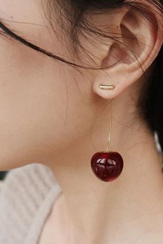 These luscious cherry earrings are alluring and fascinating just like you.🍒 Elegant Cherry Colored Jewelry For Party, Cherry Party Jewelry For Pierced Ears, Trendy Cherry-colored Earrings, Elegant Cherry Drop Earrings, Cherry Color Dangle Earrings For Party, Cherry Dangle Earrings For Party, Party Cherry Earrings, Cherry Colored Earrings For Summer Party, Cherry Color Earrings For Summer Party