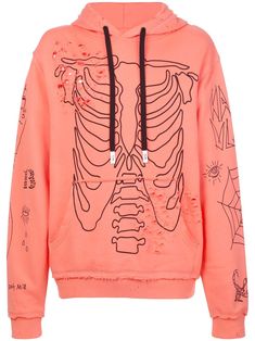 Neon coral cotton Sing distressed graphic hoody from Haculla featuring a jersey knit, a hood with drawstring tie fastenings, ribbed cuffs, distressed effects, a kangaroo pocket, a graphic print and long sleeves. | Haculla Sing distressed graphic hoody Womens Sweatshirts, Womens Sweatshirts Hoods, Versace Outfit, Neon Coral, Sleeveless Hoodie, Drawing Clothes, Red Sweaters, Hat Sizes, Kangaroo Pocket