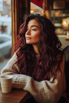 Dark To Red Hair, Dark Red Hair Blue Eyes, Red Hair Dark Skin, Dark Red Hair Color Ideas, Rich Brunette Hair, Red Hair Color Ideas, Dark Red Hair Color, Mahogany Hair, Red Hair Inspiration