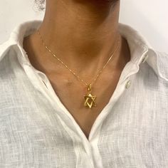 Star of David Necklace made of Gold Vermeil: 18k Gold over Solid 925 Sterling Silver ☞ made to last.Matching Ring & Matching Earrings ☞ please ask meDetails:• Gold Hebrew Necklace• Dimensions: Pendant Height 32mm, Width 20mm• Free Complimentary Chain• 18k Gold VermeilSKU P-1540 Elegant Star Of David Hallmarked Necklace, Yellow Gold Star Of David Charms Jewelry, Gold Plated Star Of David Necklace As Gift, Sterling Silver Star Of David For Jewelry Making, Elegant Star Of David Jewelry With Star Charm, Star Of David Charms Jewelry For Gift, 14k Gold Star Of David Jewelry For Anniversary, Symbolic 14k Gold Star Of David Jewelry, Star Of David Tarnish Resistant Necklace Gift