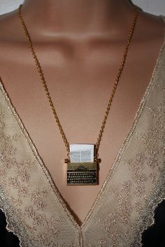 The Writer - Gold Plated Typewriter Necklace Say Please, The Writer, Itty Bitty, Cute Jewelry, Beautiful Jewelry, My Jewellery, Arrow Necklace, Jewelry Box