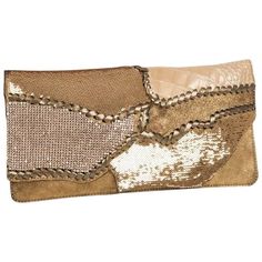 This magnificent BALMAIN golden clutch is in crystal mesh, leather, crocodile and sequins. Worn by hand. The jewelry is made of silver plated metal. Ideal for an evening. The interior is in black satin fabric and has 1 pocket as well as a silver plate where it is registered BALMAIN Paris. The B of BALMAIN is attached to the inner zip. It is delivered in its original box with its certificate. Black Satin Fabric, Sequin Clutch, Fabric Wallet, Quilted Wallet, Metallic Purse, Balmain Paris, Brown Handbag, Quality Handbags, Evening Handbag