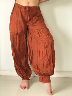 "Cotton Soft Rope Pants, Lady Pants, Light Weight Women Pants If you are looking for some pants that you can wear everywhere, comfortable, relax and Easy to wear. Cotton Soft Pants is Answer!! Nice gift for yourself or your lover Approx. Measurements: Waist 40\" Length 37\" Hip 48\" Inseam 28\" Ankle 12\" FRONT RISE: Measure from the center of the crotch to the top of the waist = 11\" - Condition: Brand new without tags. 100% Cotton - Made in Thailand Shipping & Handling * Parcels will be sh Comfortable Solid Long Pants, Comfortable Solid Color Ankle-length Harem Pants, Comfortable Full-length Harem Pants For Summer, Comfortable Summer Harem Pants, Comfortable Solid Color Trousers, Solid Relaxed Fit Harem Trousers, Comfortable Full-length Summer Harem Pants, Comfortable Full-length Harem Pants With Pockets, Comfortable Baggy Pants With Elastic Waistband